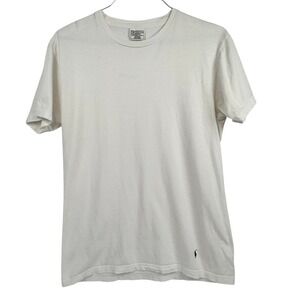 VTG Polo Ralph Lauren Blank Plain White‎ Cotton T-Shirt Size Medium